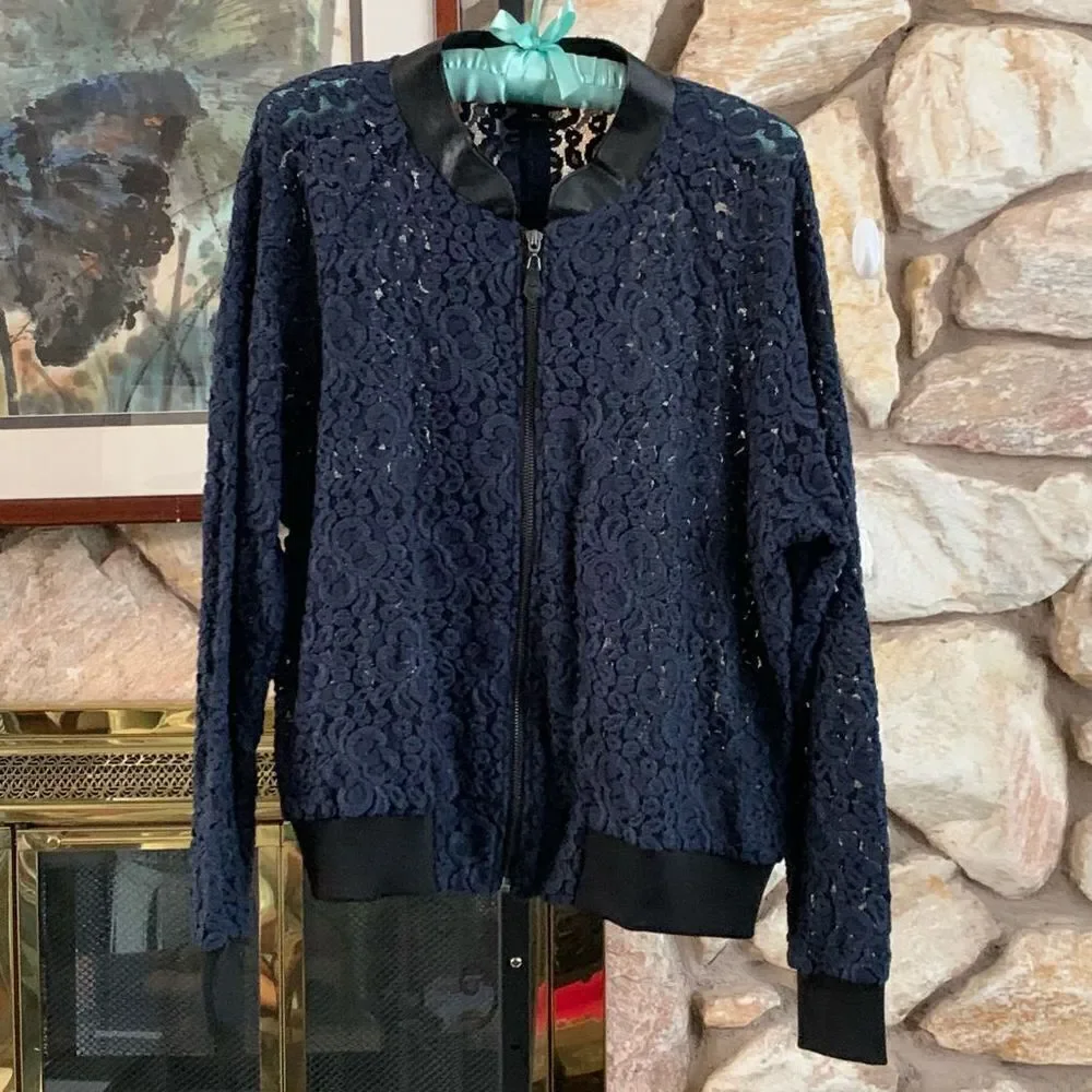 Stella dot lace bomber